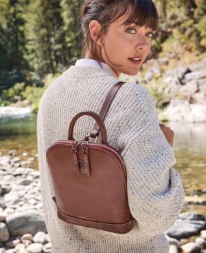 Woman Florentine Small Zip Pod Backpack Chestnut | Dooney & Bourke Backpacks