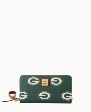 Woman NFL Packers Large Zip Around Wristlet Packers | Dooney & Bourke Wallets