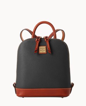 Woman Pebble Grain Small Zip Pod Backpack Black | Dooney & Bourke Backpacks
